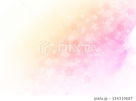 水彩画の抽象的な背景に小花模様 134333687