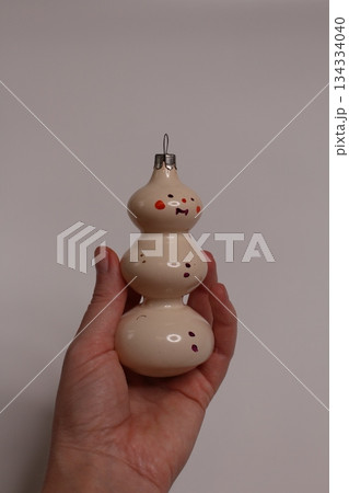 Glass Antique Snowman On Christmas Tree Glass Antique Snowman On Christmas Tree 134334040