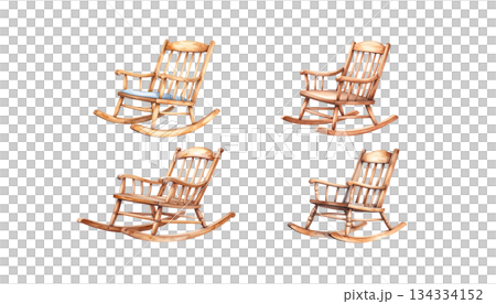 Wooden chair with parasol for summer relaxation on the beach isolated on white background Wooden chair with parasol for summer relaxation on the beach isolated on white background 134334152