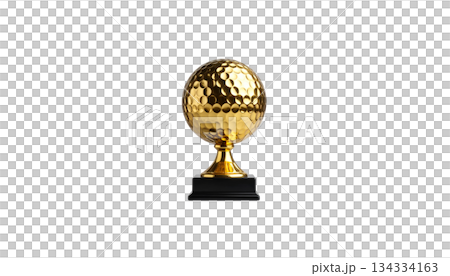 Shiny golden trophy for the winner of the competition, representing achievement, isolated on white background. Shiny golden trophy for the winner of the competition, representing achievement, isolated on white background. 134334163