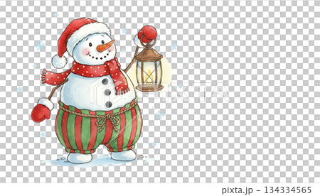 Illustration of a cute cartoon snowman wearing a hat, scarf and broom on a white background. Illustration of a cute cartoon snowman wearing a hat, scarf and broom on a white background. 134334565