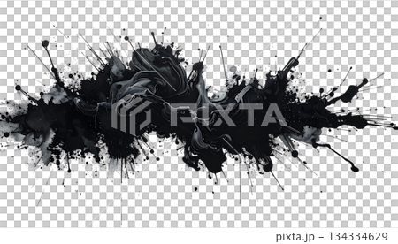 Black and grunge ink with dirty paint drops, stains on white background. Black and grunge ink with dirty paint drops, stains on white background. 134334629