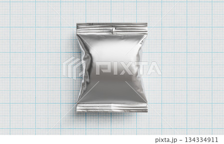 Foil Package Mock up for Copy Space. 3D Rendering. Foil Package Mock up for Copy Space. 3D Rendering. 134334911