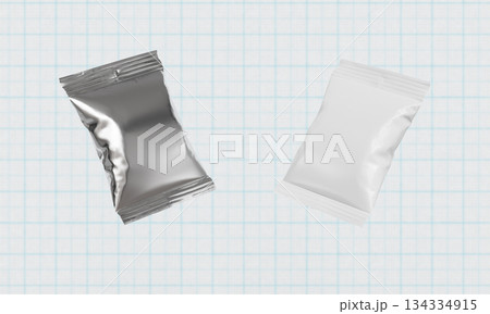 Foil Package Mock up for Copy Space. 3D Rendering. Foil Package Mock up for Copy Space. 3D Rendering. 134334915