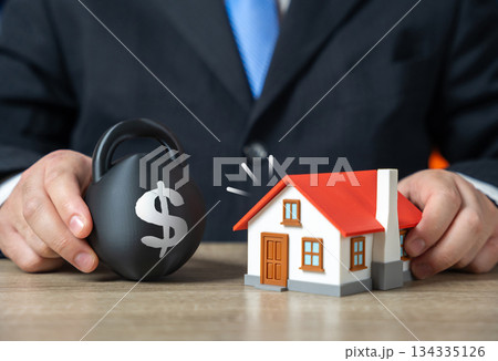 Mortgage debt burden. The risk of losing the mortgaged property to the debt. Financial stress for households, loan default threats and housing market instability. 134335126