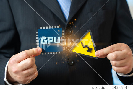 GPU microchip shortage. High demand, falling supply and high prices. The AI boom strains production capacity. Hardware scarcity disrupts gaming, data centers and technology investment plans. 134335149