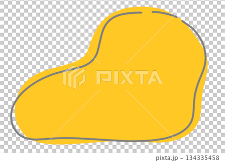 とぎれたゆるい形の線画と黄色背景素材9 とぎれたゆるい形の線画と黄色背景素材9 134335458