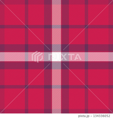 Illustration seamless texture check, length pattern plaid fabric. Inspiration vector textile background tartan in red and pink colors. Illustration seamless texture check, length pattern plaid fabric. Inspiration vector textile background tartan in red and pink colors. 134336052