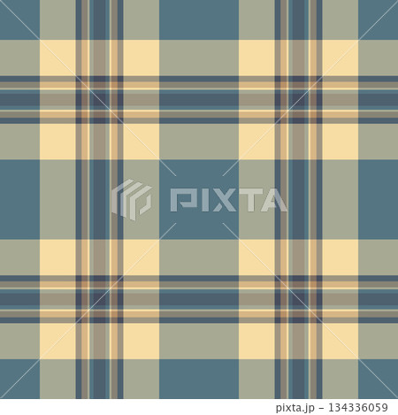 Horizontal background plaid seamless, november tartan check texture. Self fabric textile pattern vector in pastel and amber colors. 134336059
