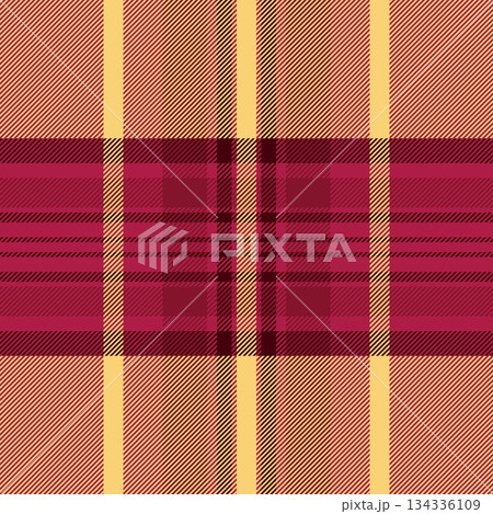 Classic tartan pattern in red and tan. Perfect for backgrounds, textiles, or design elements with a traditional or Scottish theme. Versatile and stylish. 134336109
