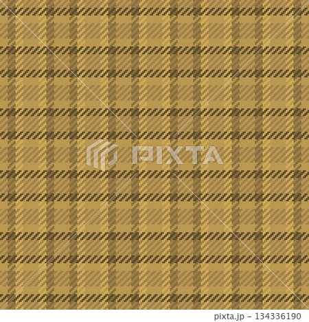 Shop texture fabric check, floor pattern tartan vector. 1940s textile seamless plaid background in amber color. 134336190