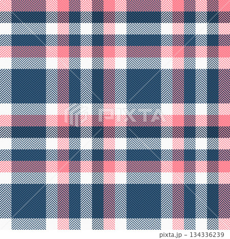 Full textile tartan pattern, repeating seamless texture fabric. Bandana background vector plaid check in cyan and white colors. 134336239
