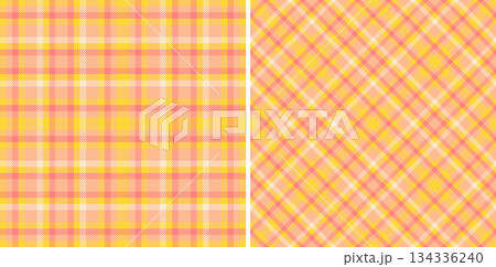 Check background vector of texture pattern tartan with a textile fabric seamless plaid. Set in light colors for casual menswear fashion in daily style. 134336240