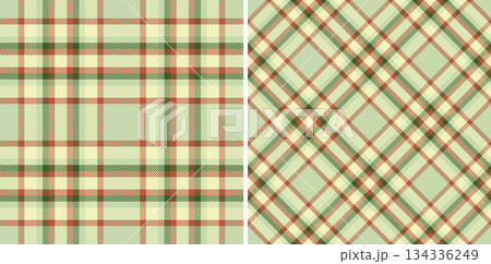 Seamless fabric pattern of background tartan plaid with a texture check vector textile. Set in food colors for design wrapping paper sheets. 134336249