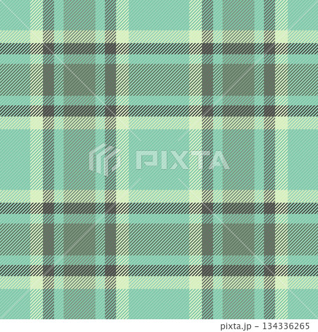 Satin tartan vector texture, oilcloth plaid seamless background. Long fabric textile check pattern in light and mint colors. 134336265