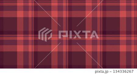 Tailor check plaid vector, printout pattern fabric tartan. Carpet seamless background texture textile in red and dark colors. 134336267