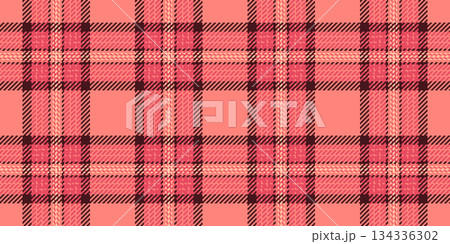 Net check pattern vector, form textile texture tartan. Club plaid fabric seamless background in red and dark colors. Net check pattern vector, form textile texture tartan. Club plaid fabric seamless background in red and dark colors. 134336302