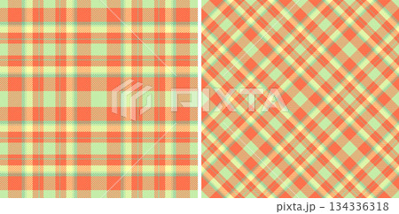 Pattern vector texture of background check fabric with a plaid seamless textile tartan. Set in light colors. Garment industry trends. 134336318