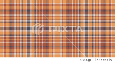 Tee seamless textile fabric, structure check background tartan. Household texture pattern vector plaid in orange and red colors. Tee seamless textile fabric, structure check background tartan. Household texture pattern vector plaid in orange and red colors. 134336319