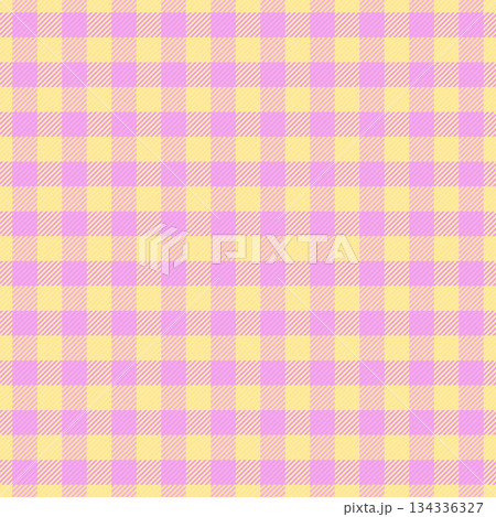 Present vector tartan texture, hipster seamless background textile. Newborn plaid check pattern fabric in light goldenrod and yellow colors. 134336327