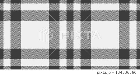 Pajamas fabric plaid seamless, quilted check tartan textile. Scrapbooking background vector texture pattern in grey and white colors. 134336360