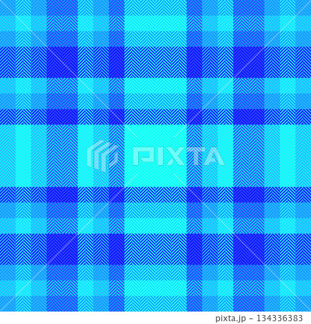 Hotel plaid tartan vector, bandana texture background pattern. Neutral fabric seamless check textile in bright and cyan colors. 134336383