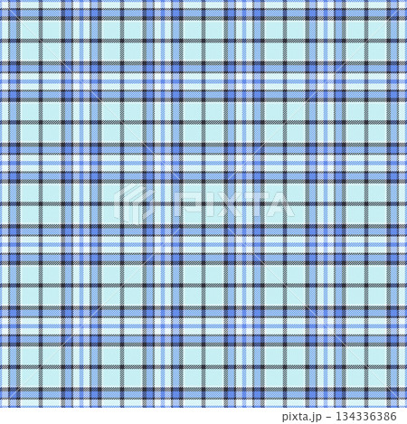 Motif pattern tartan fabric, painting seamless background plaid. Aged textile check texture vector in light and blue colors. 134336386