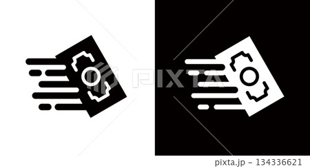 ファストマネー、迅速な支払いのアイコン,金融テクノロジー,素早い取引きで利益を狙う投資家の資金 134336621