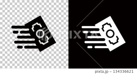 ファストマネー、迅速な支払いのアイコン,金融テクノロジー,素早い取引きで利益を狙う投資家の資金 134336621