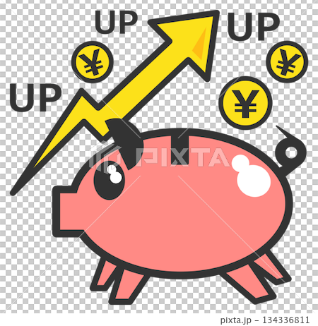 圖示：一個人儲蓄並投資股票，從而增加財富。 134336811