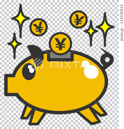 Illustration of a person saving money and investing in stocks, which increases their wealth 134336815