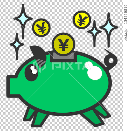 Illustration of a person saving money and investing in stocks, which increases their wealth Illustration of a person saving money and investing in stocks, which increases their wealth 134336819