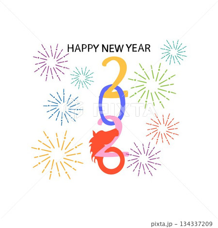 Happy New Year 2026 Golden Numbers and Red Horse 134337209