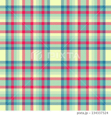Vibrant tartan plaid pattern in red, teal, and cream. A classic textile design ideal for backgrounds, apparel, and home decor projects. Versatile eyecatching Vibrant tartan plaid pattern in red, teal, and cream. A classic textile design ideal for backgrounds, apparel, and home decor projects. Versatile eyecatching 134337324