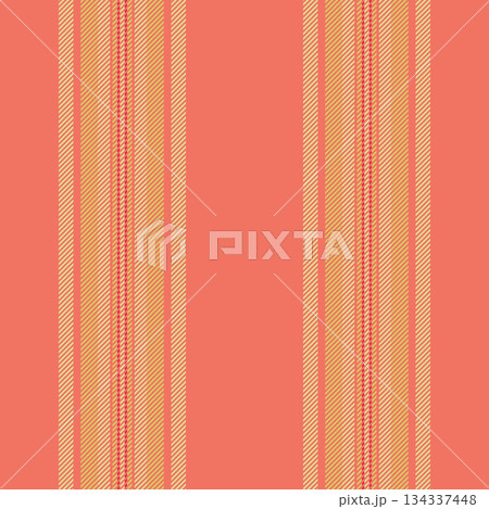 Long seamless texture stripe, industrial vector background lines. Chic textile fabric pattern vertical in red and yellow colors. Long seamless texture stripe, industrial vector background lines. Chic textile fabric pattern vertical in red and yellow colors. 134337448