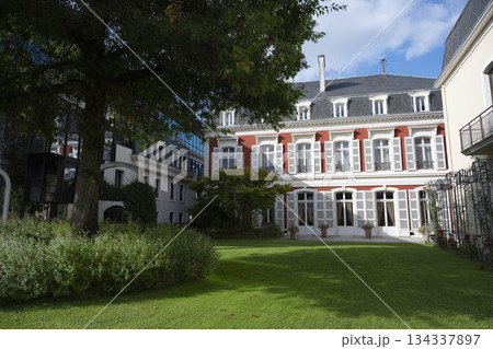 Mont de Marsan city hall building in the Landes department garden setting 134337897