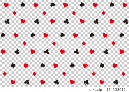 トランプの模様の背景イラスト 134338011