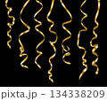 Golden serpentine on a dark background. Vector illustration 134338209