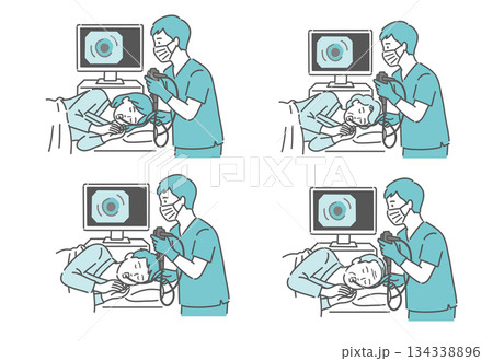 経口内視鏡検査を受ける患者セット（男女・全世代・鎮静剤使用/安楽） 134338896