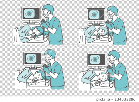 経口内視鏡検査を受ける患者セット（男女・全世代・鎮静剤使用/安楽） 134338896