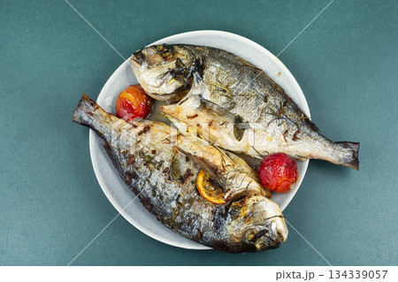 Yummy baked dorado fish. Yummy baked dorado fish. 134339057