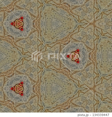 Mixed Embroidery Print Design Featuring Traditional Japanese Motifs. Elegant Textile Pattern for Fabric, Surface and Print Design 134339447