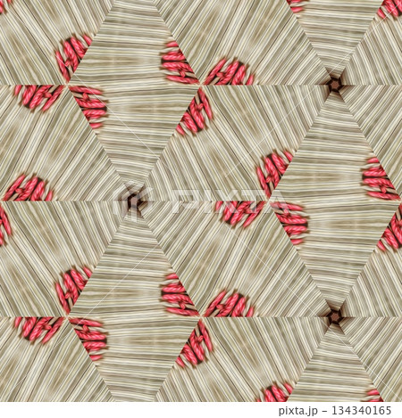 Mixed Embroidery Print Design Featuring Iconic Traditional Motifs . Elegant and Detailed Japanese-Inspired Textile Pattern for Fabric, Surface, Apparel, Home Decor, and Print Design Projects 134340165
