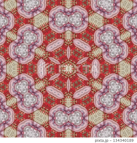 Mixed Embroidery Print Design Featuring Iconic Traditional Motifs . Elegant and Detailed Japanese-Inspired Textile Pattern for Fabric, Surface, Apparel, Home Decor, and Print Design Projects 134340189