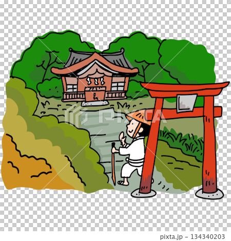 朝聖者前往山中聖地 134340203