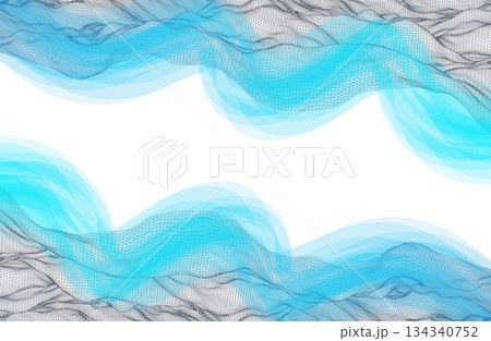 The abstract wave is made in a frame style. Template for science and technology presentation. Vector art. 134340752