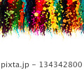 Abstract splatter paint colorful background design. illustration vector design. 134342800