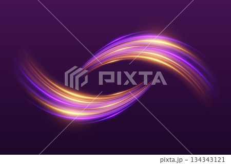 Moving speed at the speed of light. Dynamic neon lines.  134343121