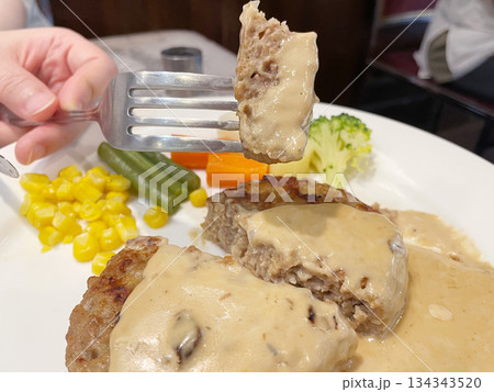ハンバーグステーキ（ポルチーニクリームソース） 134343520