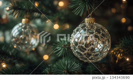 Close-up of Christmas decorations Close-up of Christmas decorations 134343690